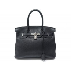 SAC A MAIN HERMES BIRKIN 30 EN CUIR TOGO NOIR & ARGENT + BOITE BLACK HAND BAG