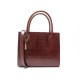 SAC LANCEL LANCEL CUIR FACON CROCO MARRON