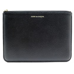 NEUF POCHETTE COMME DES GARCONS CUIR NOIR 