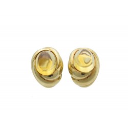 PAIRE BOUCLES D OREILLES BOUCHERON CLIP EN OR JAUNE 18K & CITRINE EARRINGS 3810