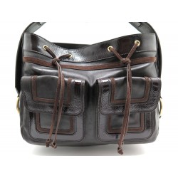 SAC A MAIN YVES SAINT LAURENT 163954 EN CUIR & DAIM MARRON LEATHER HANDBAG 860€