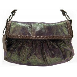 NEUF SAC A MAIN FENDI BORSA CHEF PICCOLA 8BR356 CUIR VIOLET IRISE HANDBAG 700€