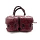 SAC A MAIN SERGIO ROSSI EN CUIR BORDEAUX VERNI & ATTRIBUTS DORE BURGUNDY PURSE