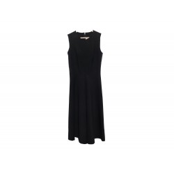 ROBE YVES SAINT LAURENT A BRETELLES T 36 S EN LAINE NOIR BLACK WOOL DRESS 1540€