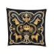 FOULARD HERMES PLISSE PAPEROLES CARRE PLISSE EN SOIE NOIR BLACK SILK SCARF 370