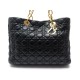 SAC A MAIN CHRISTIAN DIOR LADY SOFT GM CUIR CANNAGE NOIR METAL DORE PURSE 3000