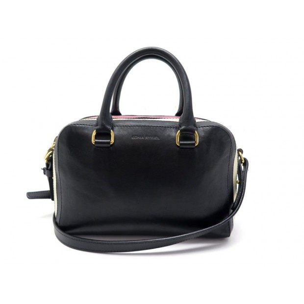 SAC A MAIN SONIA RYKIEL BANDOULIERE EN CUIR NOIR BLACK LEATHER HAND BAG 600€