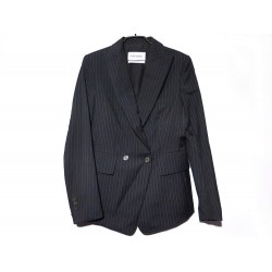 VESTE YVES SAINT LAURENT 216064 38 M EN LAINE GRIS A RAYURES WOOL JACKET 1990€