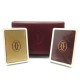 NEUF 2 JEUX DE CARTES + ETUI MUST DE CARTIER ETUI CUIR BORDEAUX LEATHER WALLET