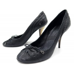 CHAUSSURES DIOR GAUCHO ESCARPINS 39.5 EN CUIR NOIR BLACK LEATHER SHOES 750€