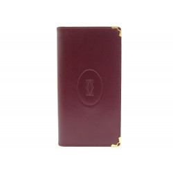 NEUF PORTE AGENDA MUST DE CARTIER EN CUIR BORDEAUX LEATHER DIARY HOLDER NEW 310€