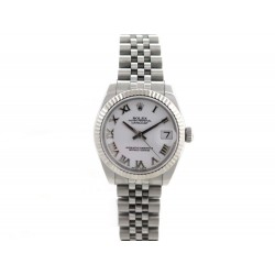 MONTRE ROLEX OYSTER LADY DATEJUST AUTOMATIQUE 31MM OR BLANC ET ACIER 