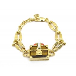 NEUF BRACELET LOUIS VUITTON PETITE MALLE M62815 EN METAL DORE BIJOU JEWEL 900€