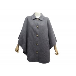 MANTEAU LOUIS VUITTON CAPE TAILLE 42 L EN LAINE ET ANGORA GRIS WOOL COAT 2600