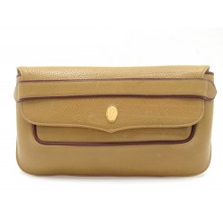 POCHETTE A MAIN MUST DE CARTIER CUIR CAMEL & BORDEAUX LEATHER BROWN HANDBAG 