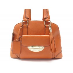 SAC A MAIN LANCEL ADJANI GM A03432 EN CUIR GRAINE ORANGE LEATHER HANDBAG 1307