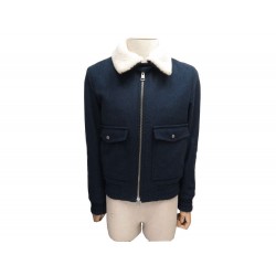 NEUF MANTEAU AMI ALEXANDRE MATTIUSSI BLOUSON ZIPPE M 48 COL EN PEAU LAINEE 690€