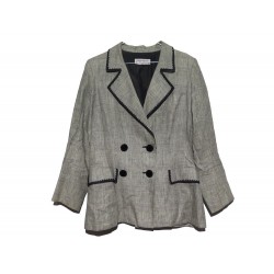 VESTE YVES SAINT LAURENT 40 M EN LAINE CARREAUX PIEDS DE POULE WOOL JACKET 1990€