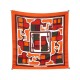 SERVICE TEINTURIER FOULARD HERMES LES COUPES SOIE ORANGE