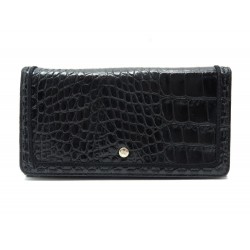 PORTEFEUILLE LANCEL PREMIER FLIRT A03980 CUIR CROCODILE NOIR BLACK WALLET 275