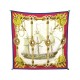 FOULARD HERMES TRIBORD PAR JULIA ABADIE SOIE ROUGE CARRE 90 RED SILK SCARF 370€