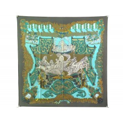 FOULARD HERMES LE PARADIS DU ROY CARRE 90 SOIE 