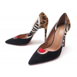 NEUF CHAUSSURES AQUAZZURA FIRENZE ESCARPINS 37 IT 38 FR ZEBRE LEOPARD SHOES 675€