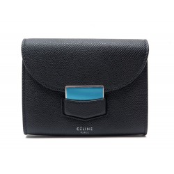 NEUF PORTEFEUILLE CELINE TROTTEUR SMALL CUIR GRAINE PORTE MONNAIE WALLET 500€