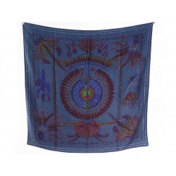 NEUF RARE FOULARD HERMES BRAZIL CARRE GEANT 140 SOIE DIP DYE INDIGO SCARF 2200€