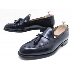 CHAUSSURES CROCKETT AND JONES 9.5E 43.5 MOCASSIN EN CUIR NOIR LOAFERS SHOES