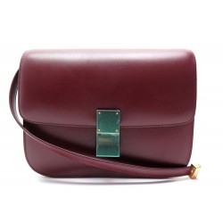 NEUF SAC A MAIN CELINE TROTTEUR MM CUIR BORDEAUX BANDOULIERE LEATHER PURSE 3100