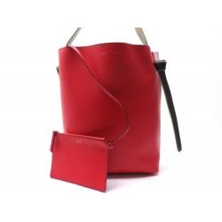 NEUF SAC A MAIN CELINE TWISTED CABAS PM 177053 CUIR ROUGE ET ROSE HAND BAG 1600€