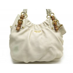 SAC A MAIN PRADA EN CUIR BLANC 