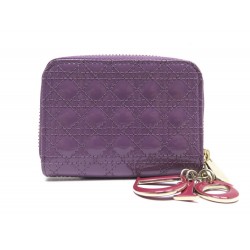 PORTE MONNAIE CHRISTIAN DIOR LADY CANNAGE VERNI VIOLET 