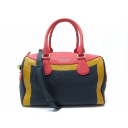 SAC A MAIN BURBERRY EN CUIR GRAINE TRICOLORE BANDOULIERE HAND BAG PURSE 1180€