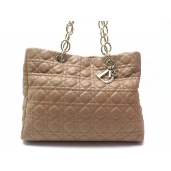 SAC A MAIN CHRISTIAN DIOR LADY SOFT GM CUIR CANNAGE BEIGE 