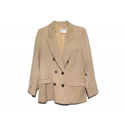 VESTE CROISEE YVES SAINT LAURENT TAILLE 38 M EN LAINE BEIGE WOOL JACKET 1990€