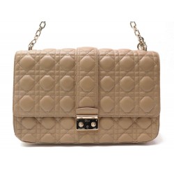 SAC A MAIN CHRISTIAN DIOR MISS GM EN CUIR CANNAGE BEIGE HAND BAG PURSE 3500€