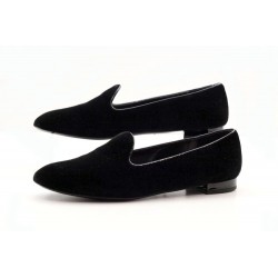 NEUF CHAUSSURES ARMANI X5J003 37.5 MOCASSINS VELOURS NOIR VELVET SHOES 350€