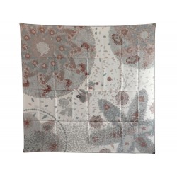 NEUF FOULARD HERMES OFFRANDES D UN JOUR RYBALTCHENKO SOIE TAUPE CARRE SCARF 370€