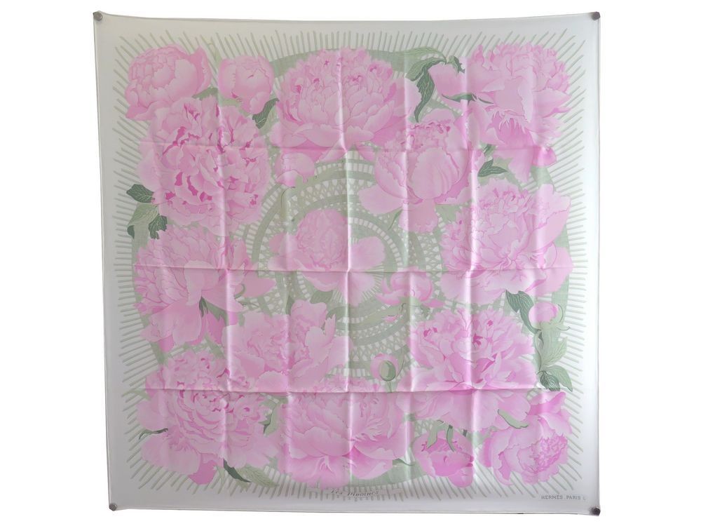 hermes les pivoines scarf