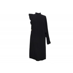 NEUF ROBE DE SOIREE MI LONGUE GIVENCHY 40 M SOIE NOIR EVENING SILK DRESS 1390€