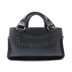 SAC A MAIN CELINE BOOGIE EN CUIR GRAINE NOIR CLOUS DORES LEATHER HANDBAG 950€