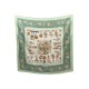 FOULARD HERMES LES JARDINIERS DU ROY CARRE 90 EN SOIE VERT GREEN SILK SCARF 370€