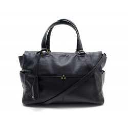 SAC A MAIN JEROME DREYFUSS GEORGES CUIR GRAINE NOIR HAND BAG BLACK LEATHER 590€