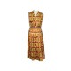 ROBE PRADA 40 IT 38 FR EN SOIE MULTICOLORE SANS MANCHE CEINTURE SILK DRESS 2150€