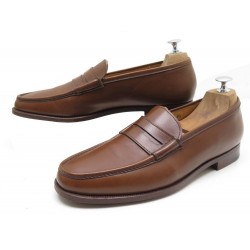 NEUF CHAUSSURES JOHN LOBB CAPRI MOCASSINS 8.5 42.5 EN CUIR MARRON LOAFERS 1150€