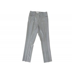 NEUF PANTALON CHANEL P25606 T36 GRIS EN LAINE ET SOIE TROUSERS WOOL & SILK 1600€