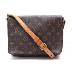 SAC A MAIN LOUIS VUITTON MUSETTE TANGO BESACE TOILE MONOGRAM MARRON PURSE 800€