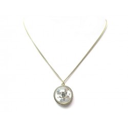 NEUF COLLIER CHANEL DEMIE SPHERE STRASS PENDENTIF